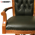K265 Classic Business manager director High back wood leather office chair